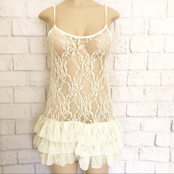 gimmicks by BKE Other - Gimmicks | BKE Yellow Lace Ruffle Nightie, MEDIUM